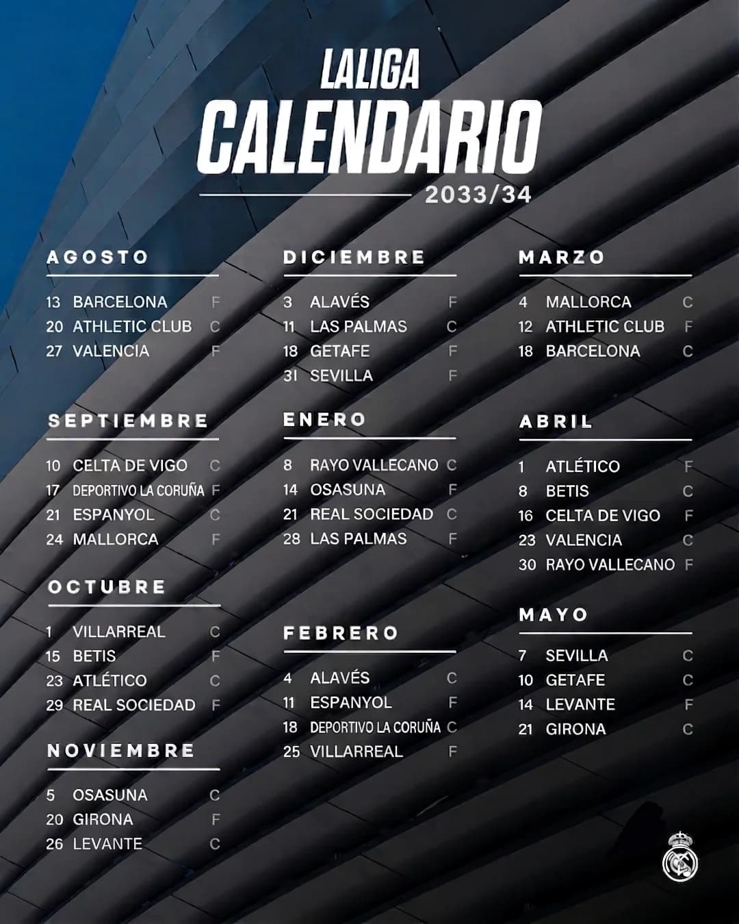 Calendário de LALIGA definido!! Nossa primeira partida é o EL CLÁSSICO!! #RM