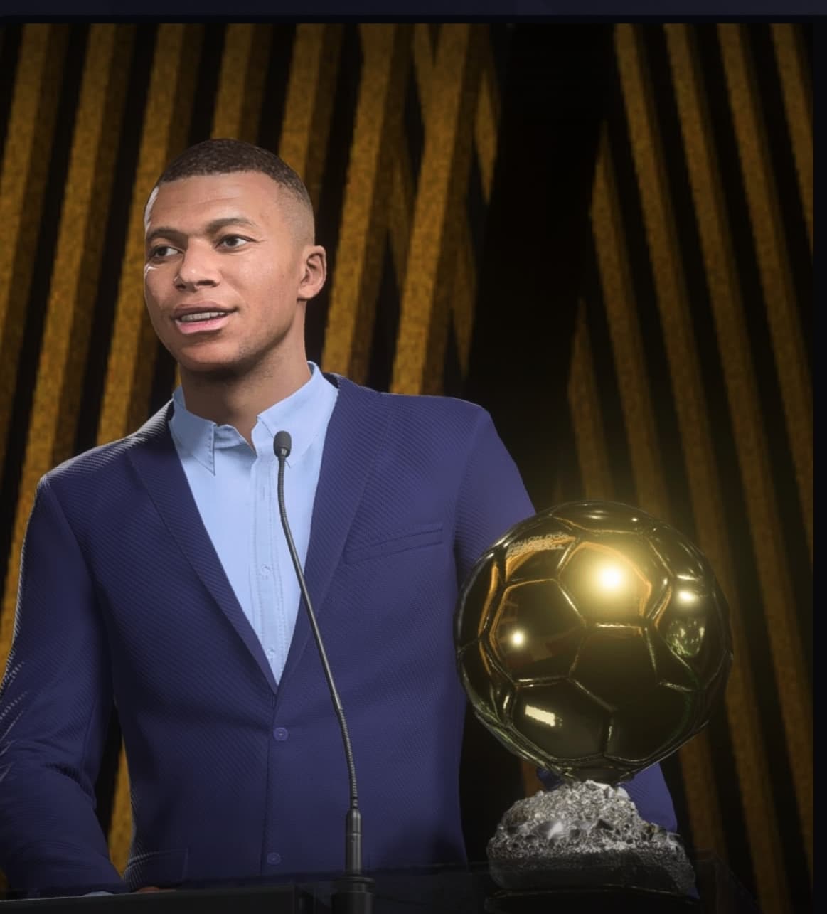 Mbappé é eleito o Ballon d’Or de 2034!! O Francês teve 67 participações em gols durante o período de análise, além de garantir quatro taç…