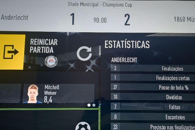 Fimmmm de Jogo na Bélgica!!!!! Sieg!!! Que vitória, tá maluco!!!!! Anderlecht 1-2 Munique 1860(⚽Aigner, ⚽Weiser)