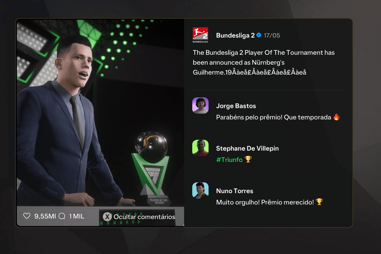 Eu estou muito feliz pela premiação, foi meu primeiro troféu como o melhor jogador da temporada. Para ser sincero, estou sem palavras... …