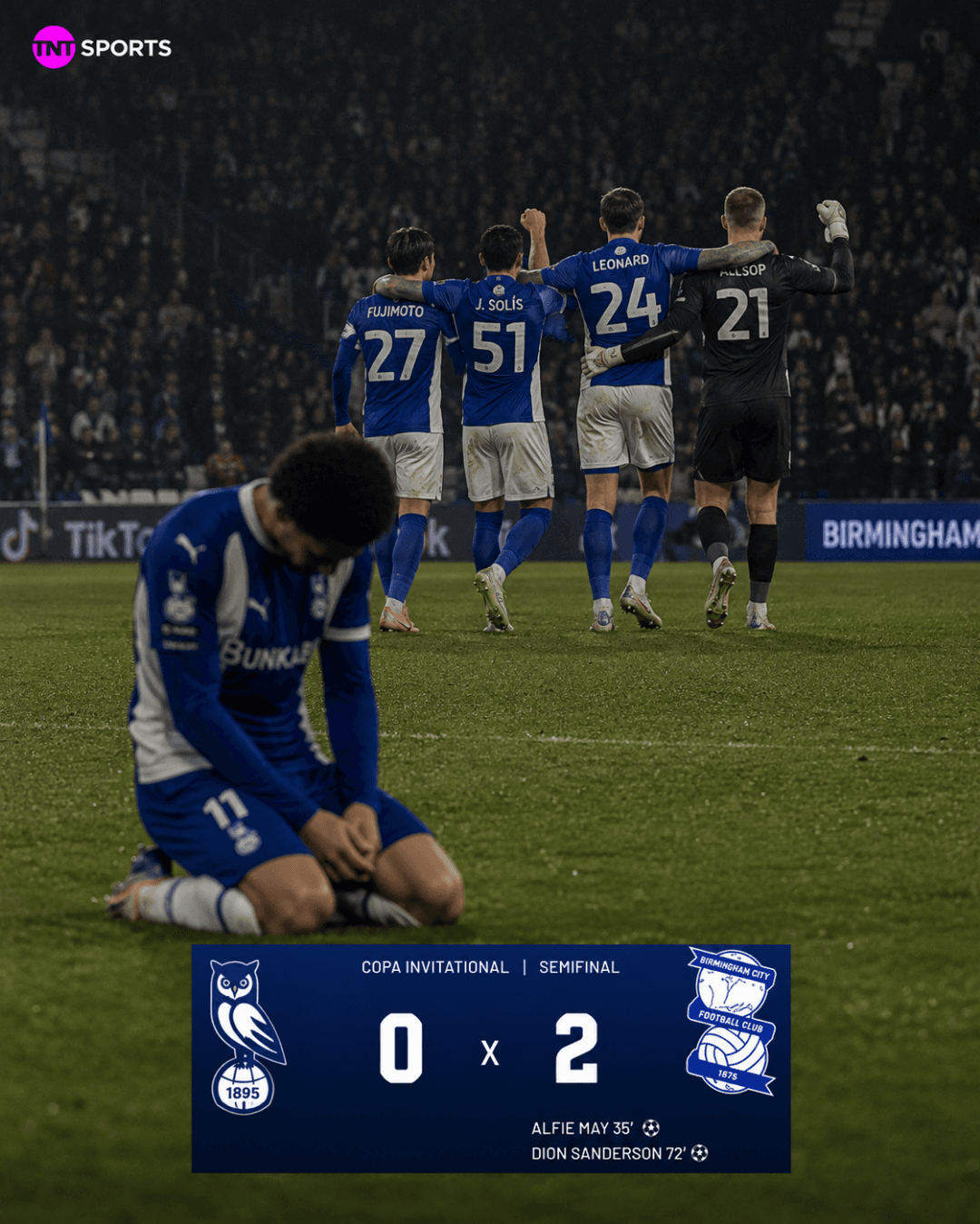 Nem sempre o futebol sorri. Hoje, caímos na semifinal da Invitational Cup para o Birmingham City. Dói, mas faz parte do processo. Cabeça …