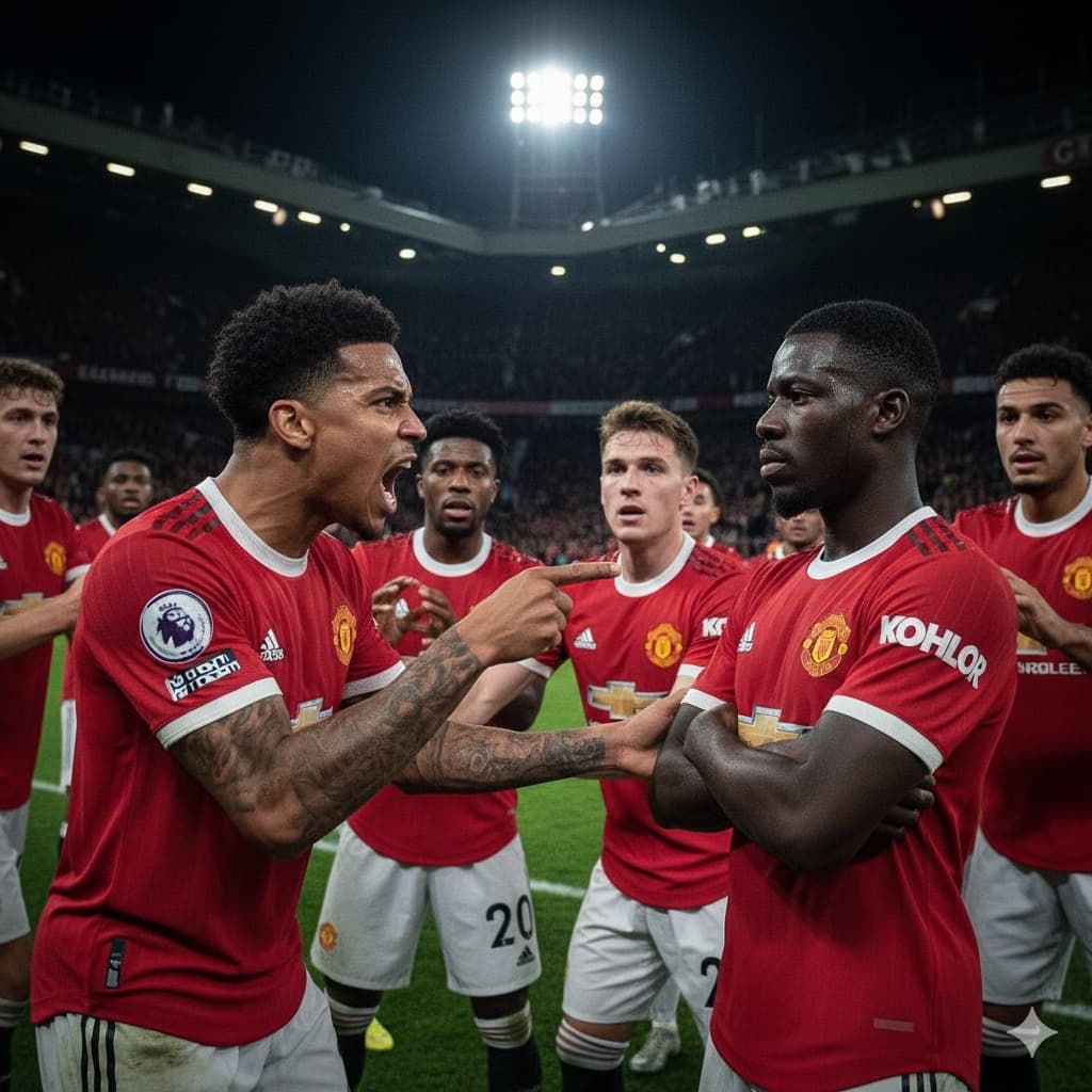 Ollie Torres e Abiola Rojas em confronto que clima tenso que ficou após o apito final na derrota de 4-0 frente ao Manchester City 👀