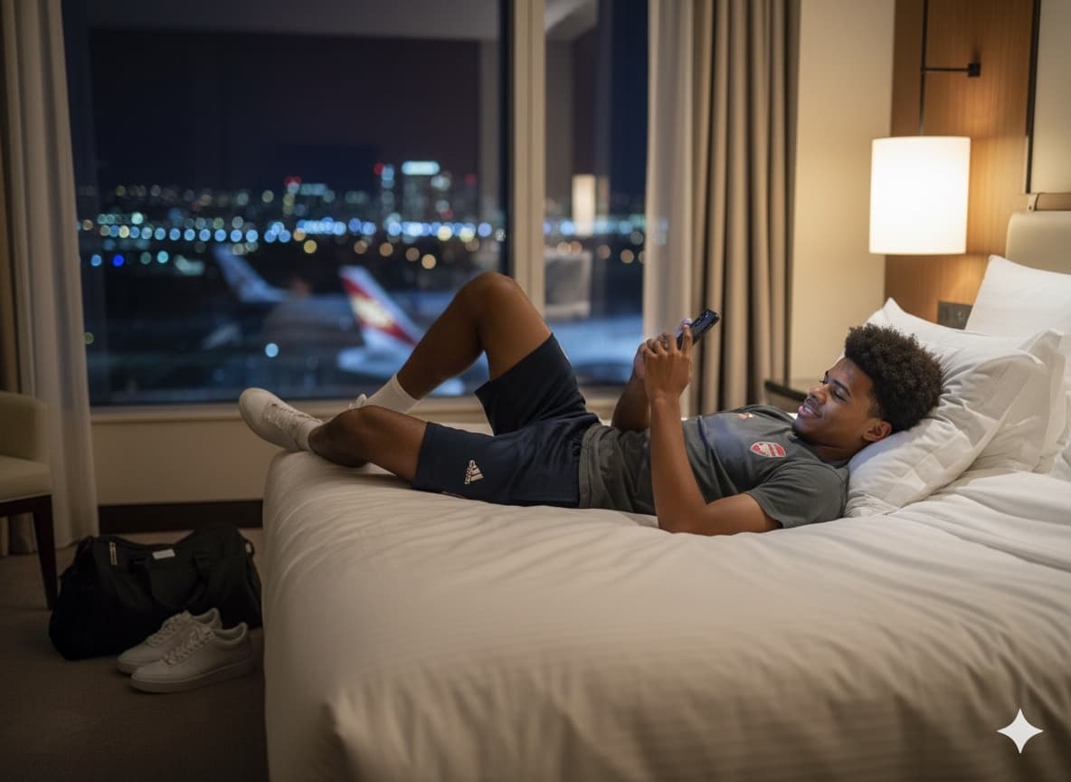 Chegamos no hotel e amanhã será a grande final!❤️🤍