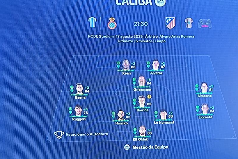 Time escalado para estreia de Gabi. Força Atléti ❤️🤍🔥
