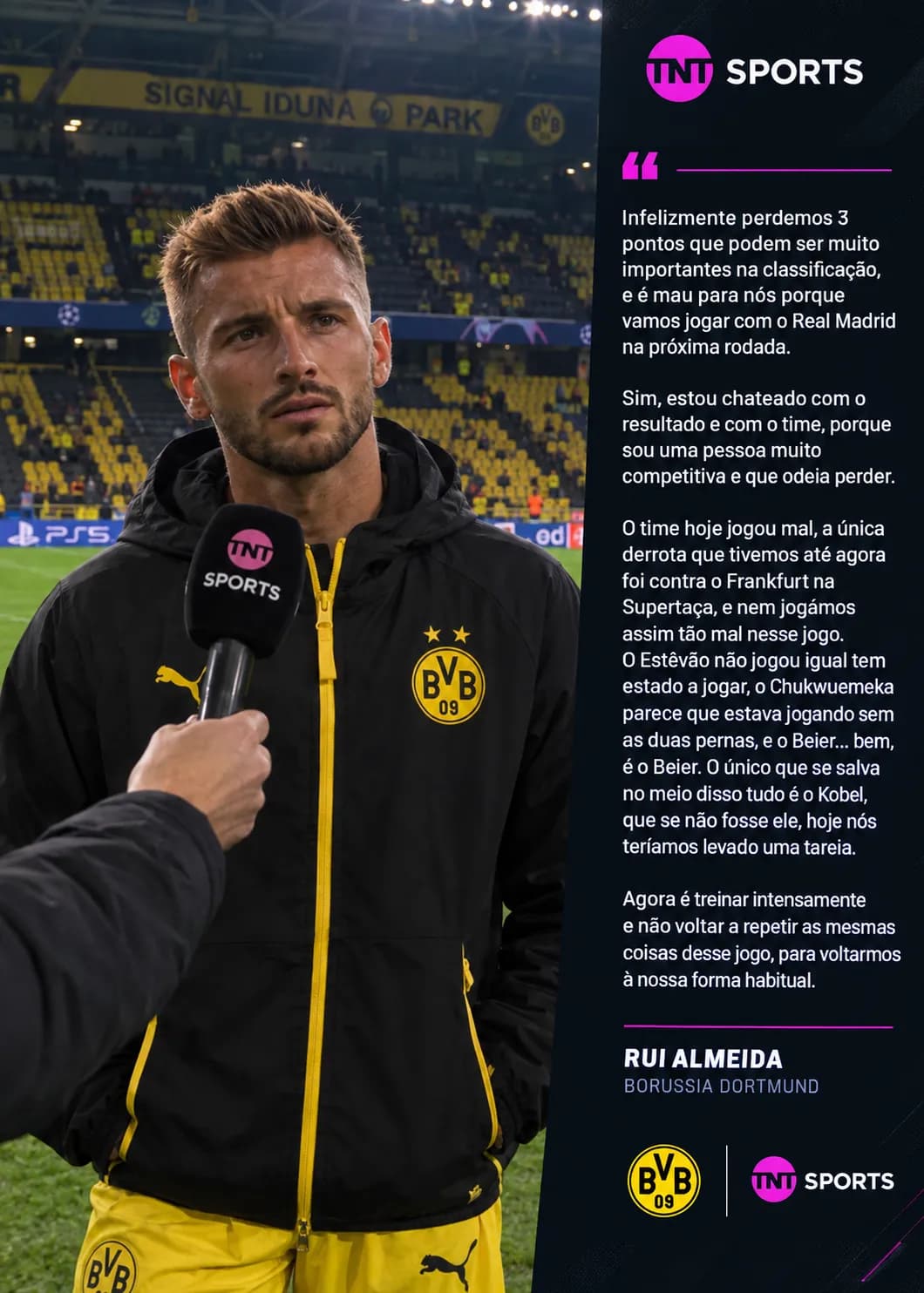 Entrevista e desabafo após o jogos contra o Fenerbahçe