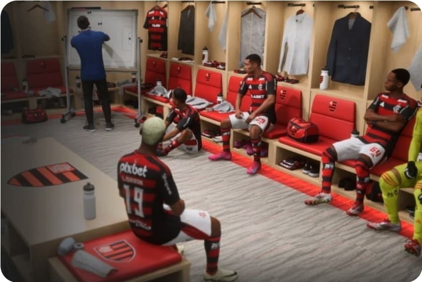 Capitão do Flamengo fica com raiva,por gol por conta de falha defensiva.