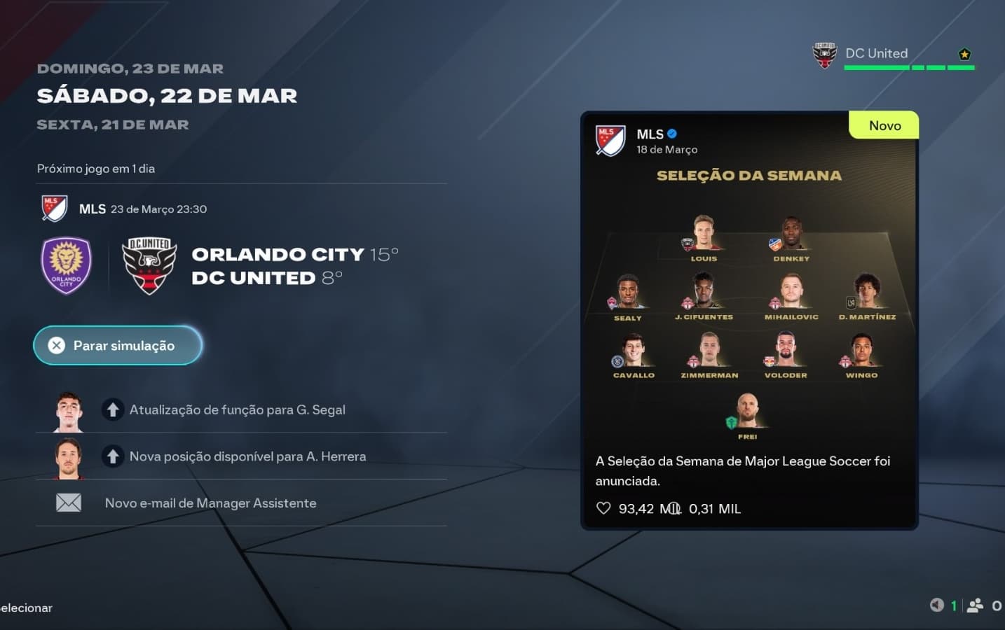 HOJE TEM DC UNITED ⚫🔴 ⚽ Orlando City x DC United 🏆 5ª Rodada da MLS ⏰ 19h30 (horário de Washington) | 🇧🇷 20h30 (horário de Brasília) …