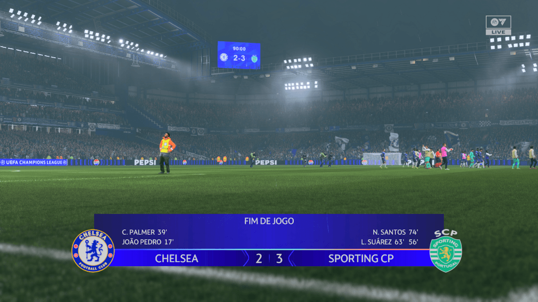 Em uma noite histórica pela UEFA Champions League, o Sporting CP mostrou poder de reação e venceu o Chelsea por 3 a 2 fora de casa. Suáre…