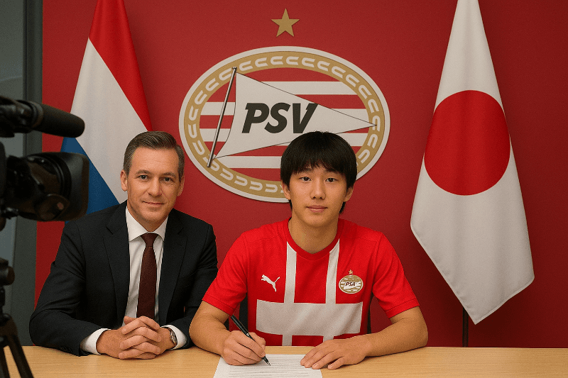 🇯🇵/🇳🇱 「PSVでプロとしてプレーできることは夢の実現です。努力を続け、クラブに貢献したいです。」 (Jogar como profissional no PSV é a realização de um sonho. Quero seguir me esfor…
