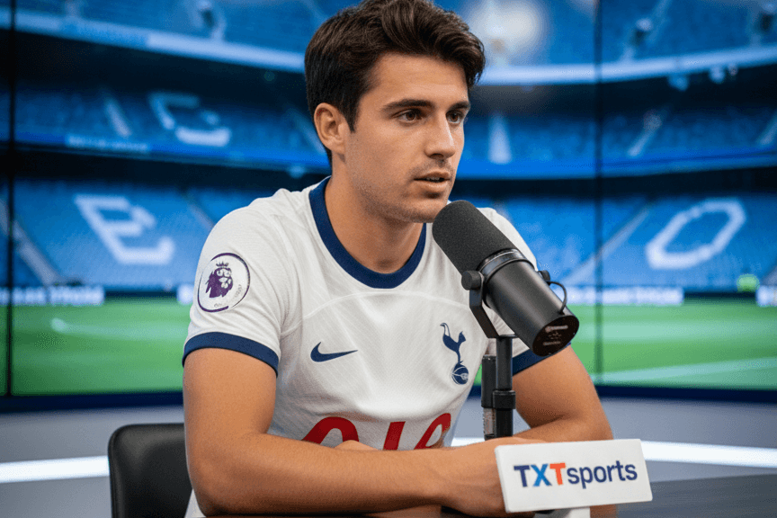 Cheguei aqui no Tottenham e já tem as perguntinhas da TXTsports🔥 Jajá conto as notícias 😝
