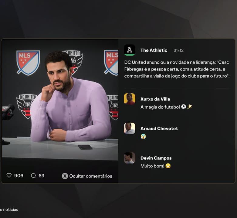 Muitos obrigado a todos os torcedores e jogadores, espero viver muitos momentos bons com todos, obrigado.