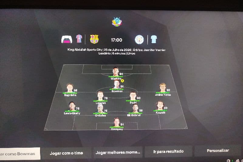 Estreia contra o City