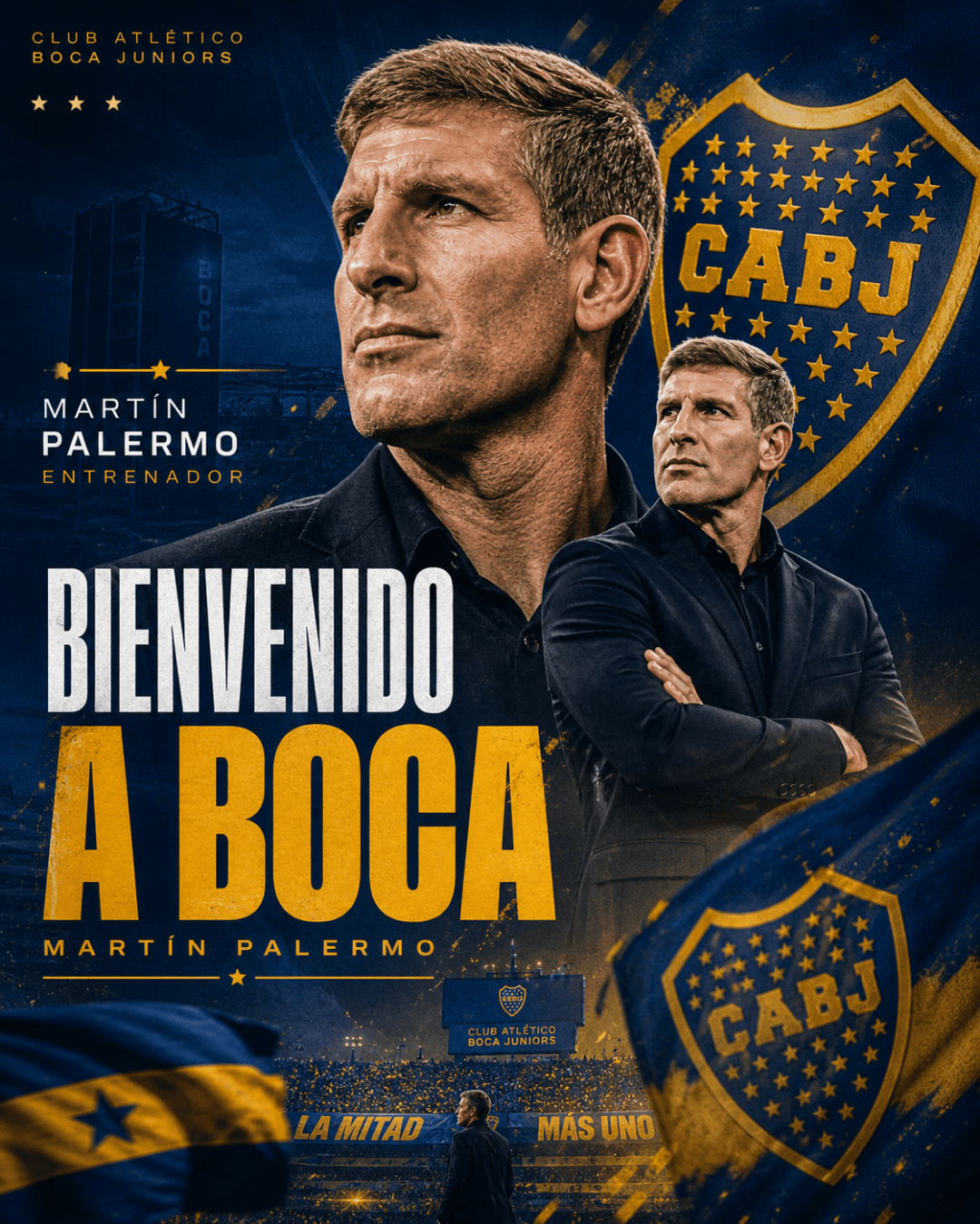 Martín Palermo é o novo técnico do CA Boca Juniors! 💙💛