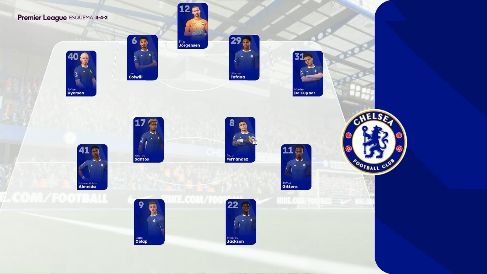 Chelsea no 4-4-2 para sufocar! A meta é o controle total com Enzo e Andrey, usando a velocidade de Estêvão e Gittens para municiar o ataq…