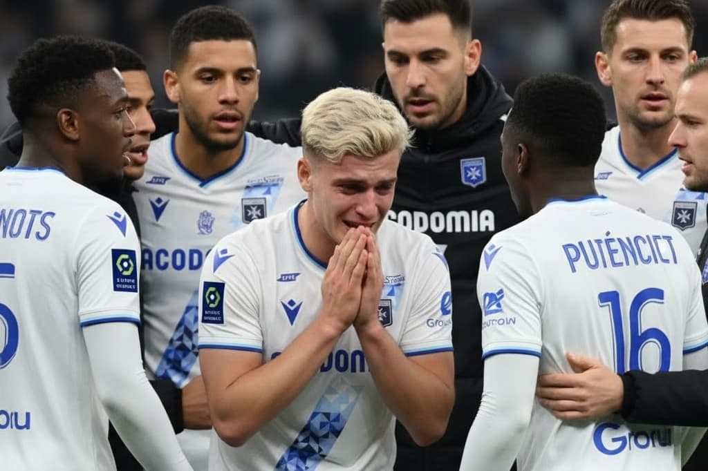 Fim de jogo. Goleada deles, e o sonho da conquista do título se distância ainda mais. Auxerre 1X4 Marseille +1 Gol