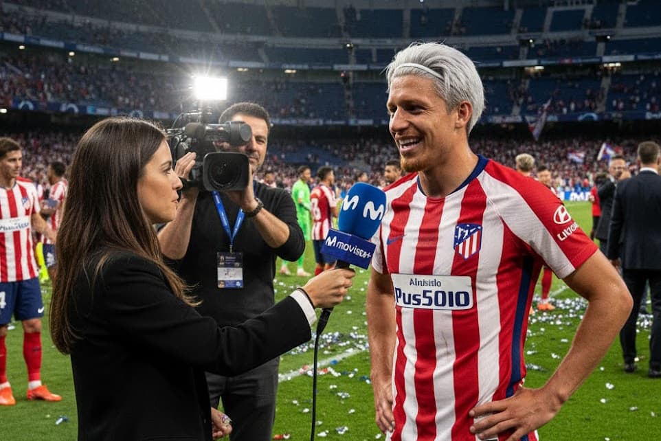 Após vitória contra o Barcelona de virada de 1x3:Estou muito grato Atlético de madrid por estar me proporcionando essa chance de jogar co…