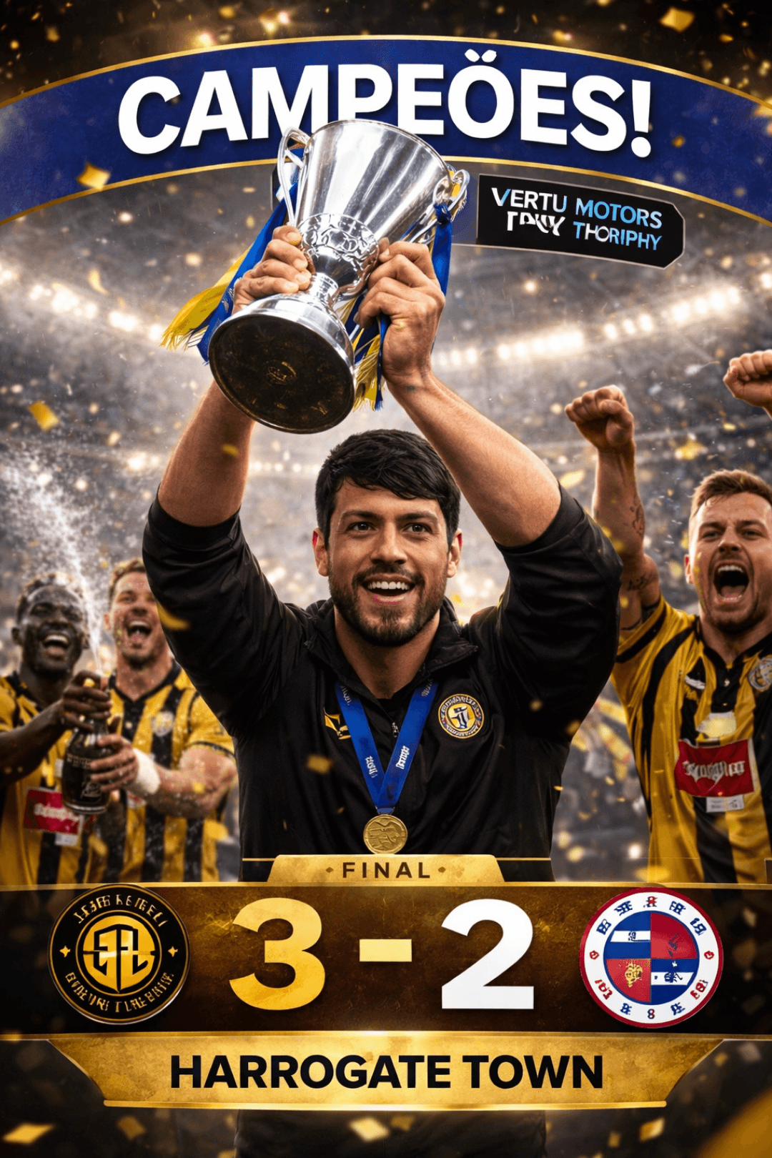 3-2. No sofrimento. Na raça. No coração. 🏆 Esse grupo fez história. 💛🖤 #Campeões
