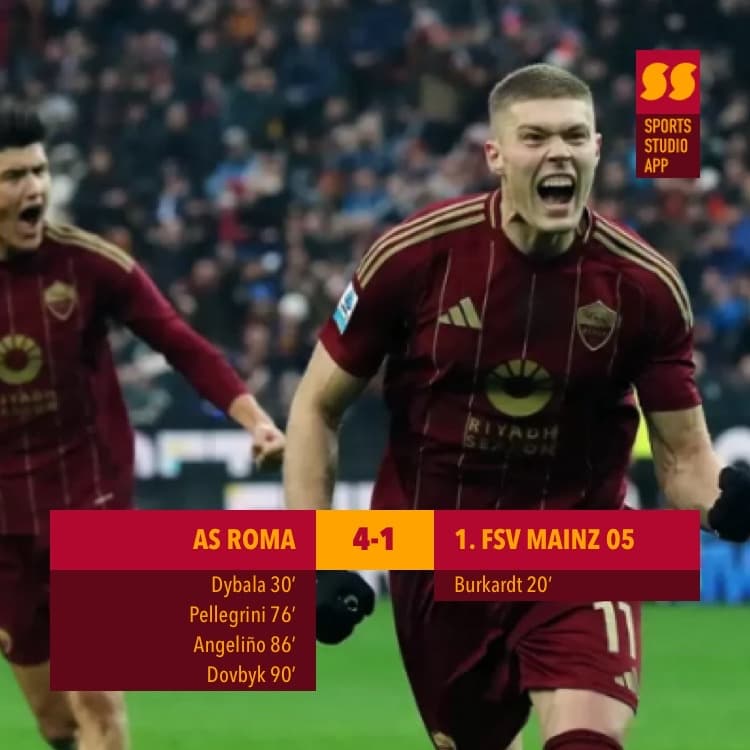 Vitória!! O AS Roma bate o Mainz 05 por 4-1. Avante!