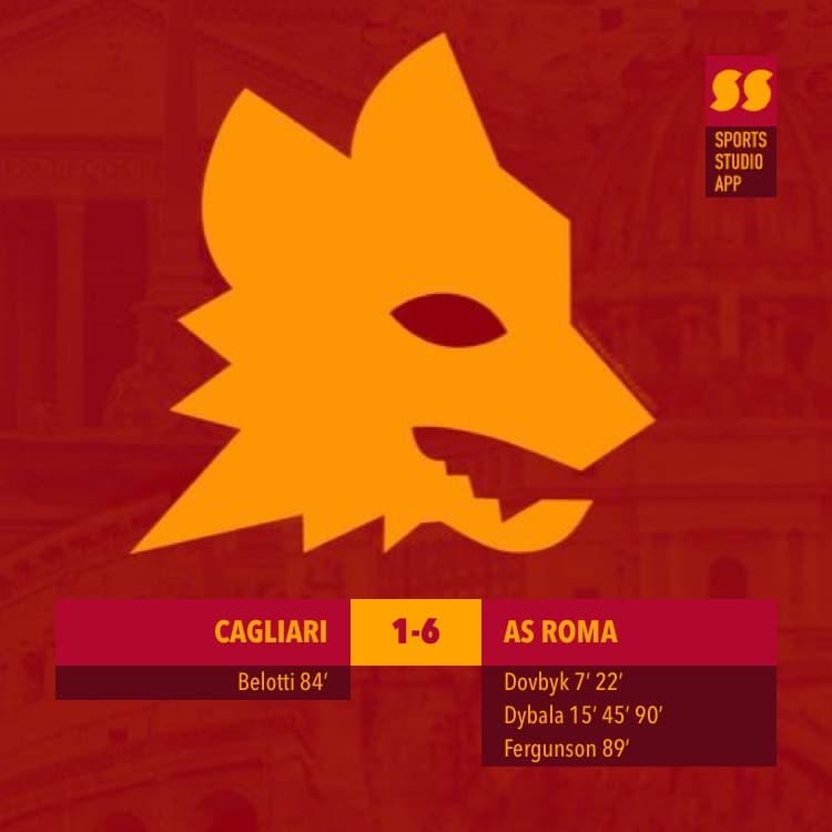 Vitória!! AS Roma goleia Cagliari na primeira rodada da Série A. Avante!!