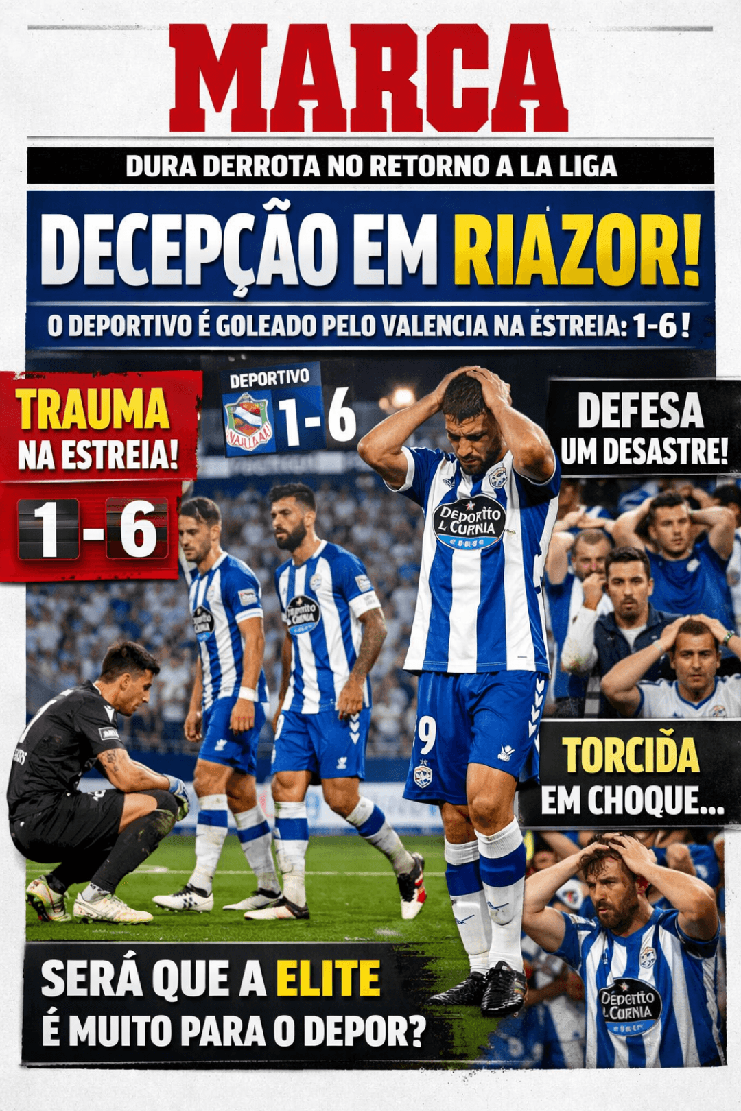 CHOQUE DE REALIDADE NA ELITE! Deportivo La Coruña é atropelado por 6x1 pelo Valencia na estreia em casa na LaLiga! Atuação preocupante li…
