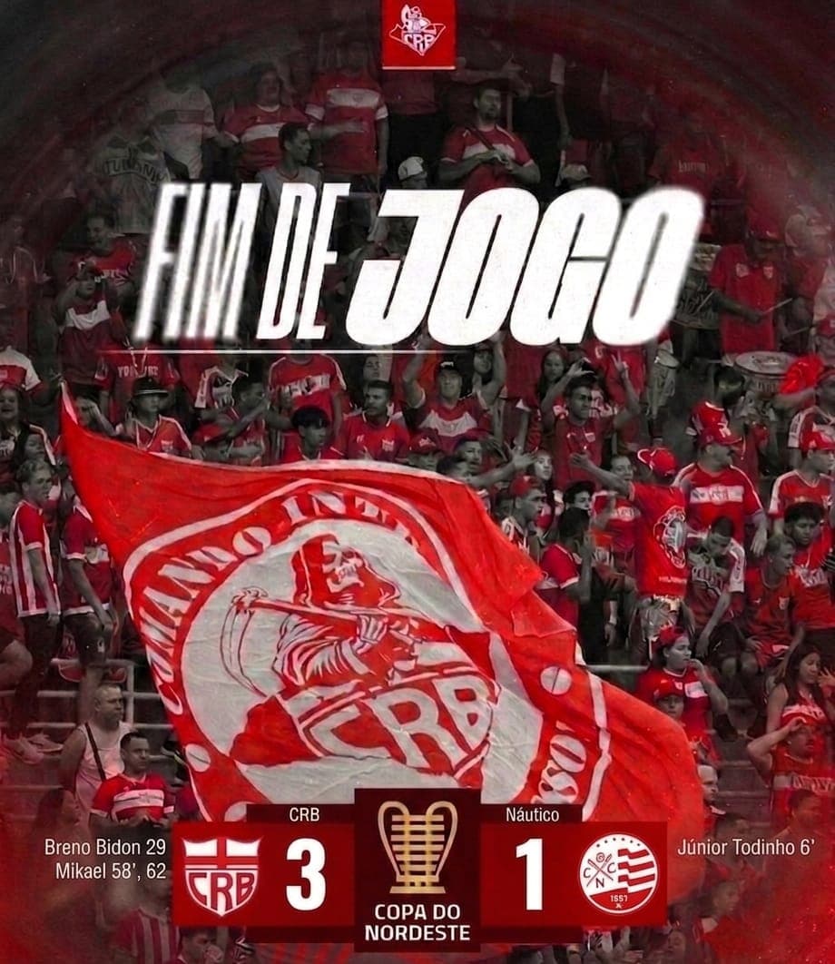 🔥 FIM DE JOGO! 🔴⚪️ CRB 3️⃣ x 1️⃣ Náutico O Galo encerra a fase de grupos da Copa do Nordeste com mais uma vitória e mantém a invencibil…
