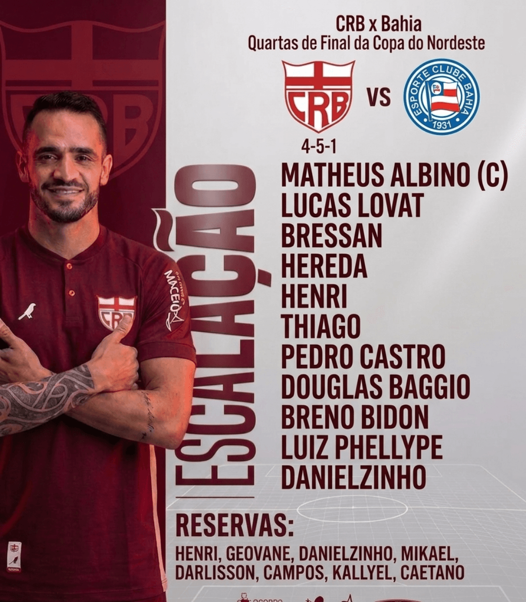 🔴⚪ ESCALADOS! Os 11 escolhidos para iniciar mais uma batalha pelo Galo estão definidos. Hoje é noite de quartas de final, de raça e de d…