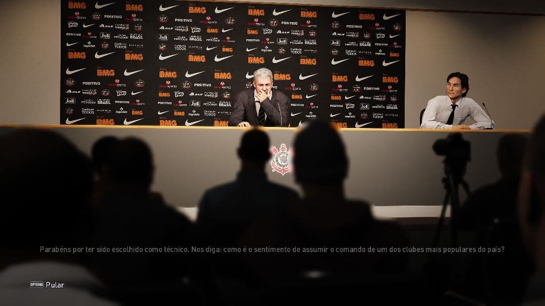 Dorival na sua primeira coletiva de imprensa pelo Corinthians