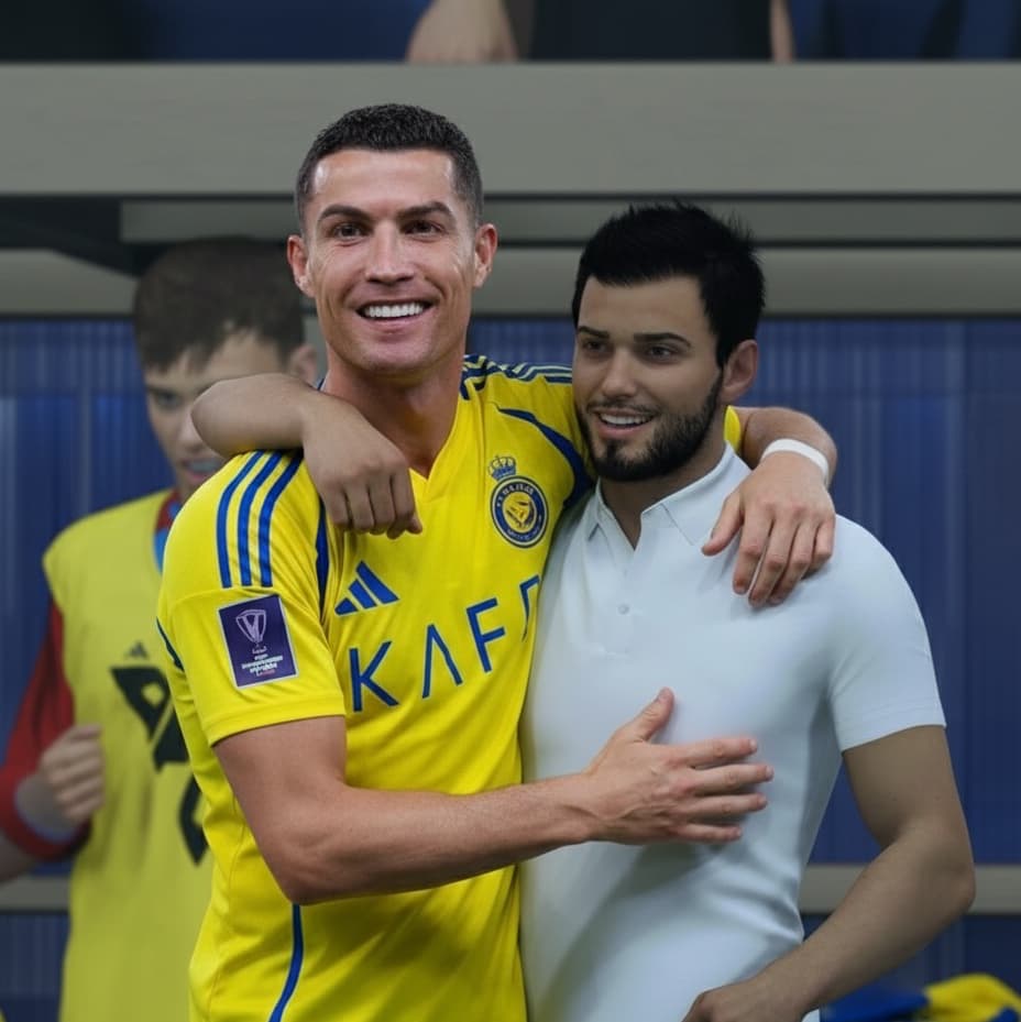 Um momento inesquecível ao lado do meu maior ídolo e inspiração, Cristiano Ronaldo 🙌⚽ Agradeço demais pela atenção e pelas palavras