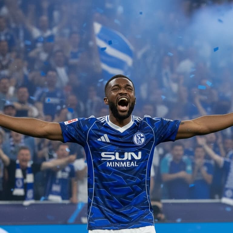 Muito feliz por marcar meu primeiro gol na Champions League e por conseguir ajudar a equipe a conquistar os 3 pontos. Vamos Schalke!!! 🟣⚪️