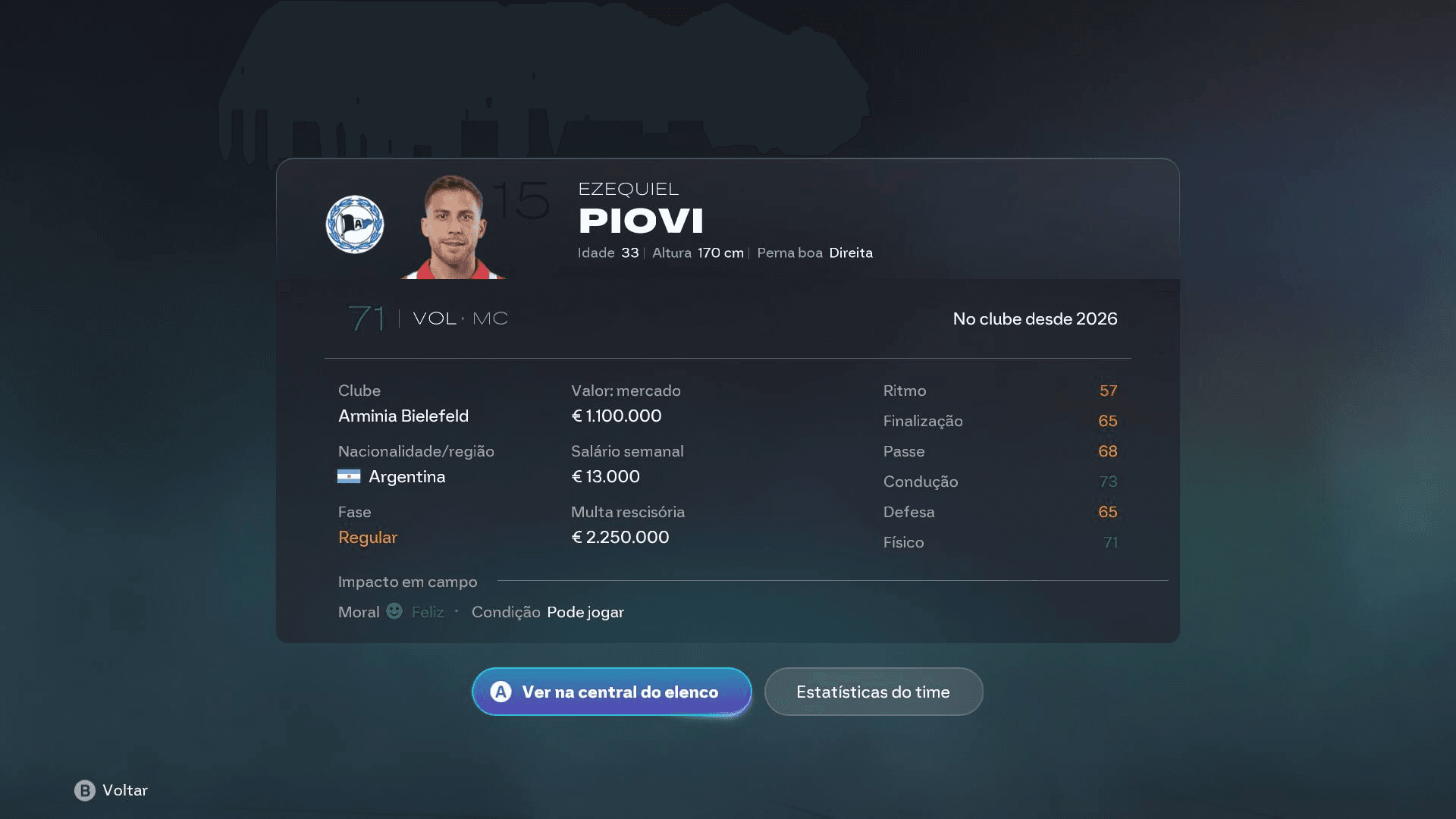 Ezequiel Piovi é o novo reforço do Arminia!!!
