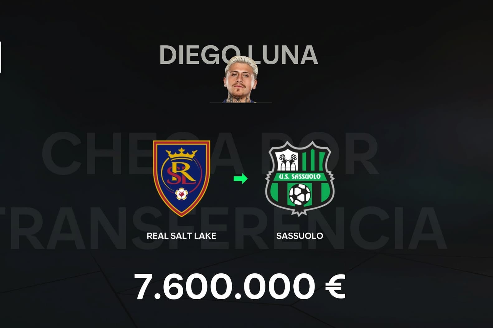 A terceira contratação dessa temporada é Diego Luna ponta esquerda de 22 anos que também veio com contrato de 5 anos