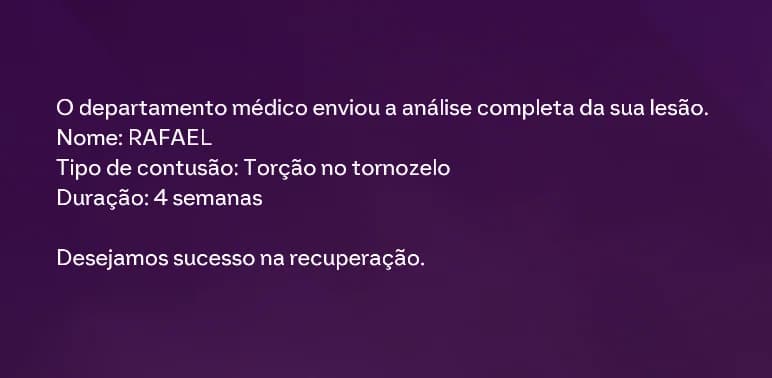 Lesão na partida contra a Juventus 2 gols