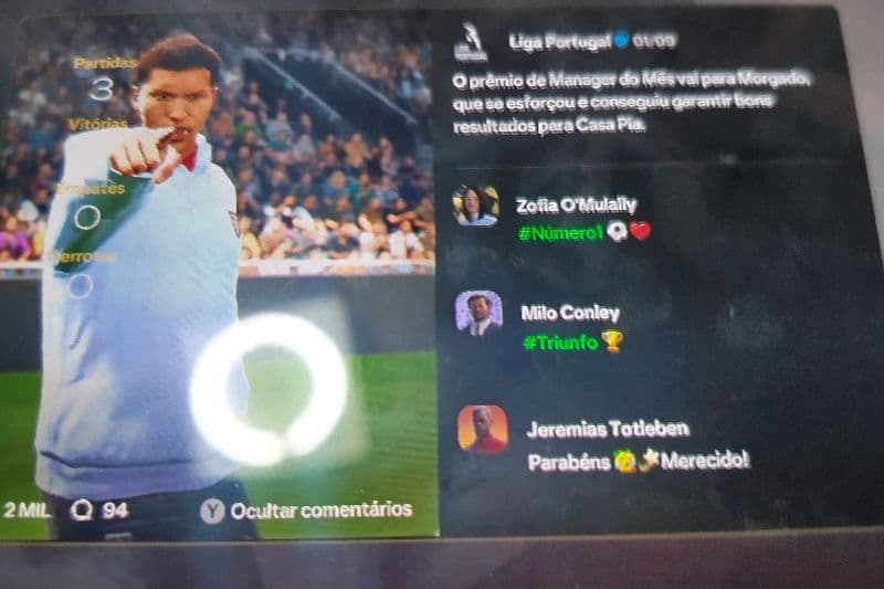 Obrigado á liga Portuguesa por este prêmio vou continuar assim