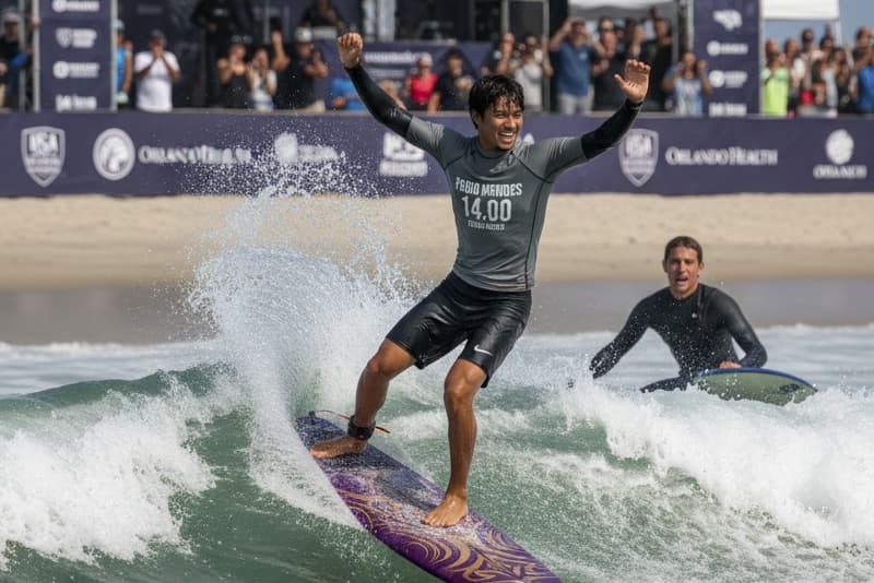 Dia de surf Fabio simplesmente consegue vencer e aumenta mais ainda sua pontuação se tornando o surfista mais histórico de Cocoa Beach