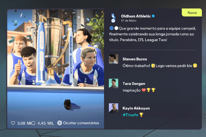 Obrigado Oldham 🦉 pela confiança no meu trabalho, me deram um desafio, e estou buscando aos poucos... Rumo à EFL League One, Rumo á Glór…