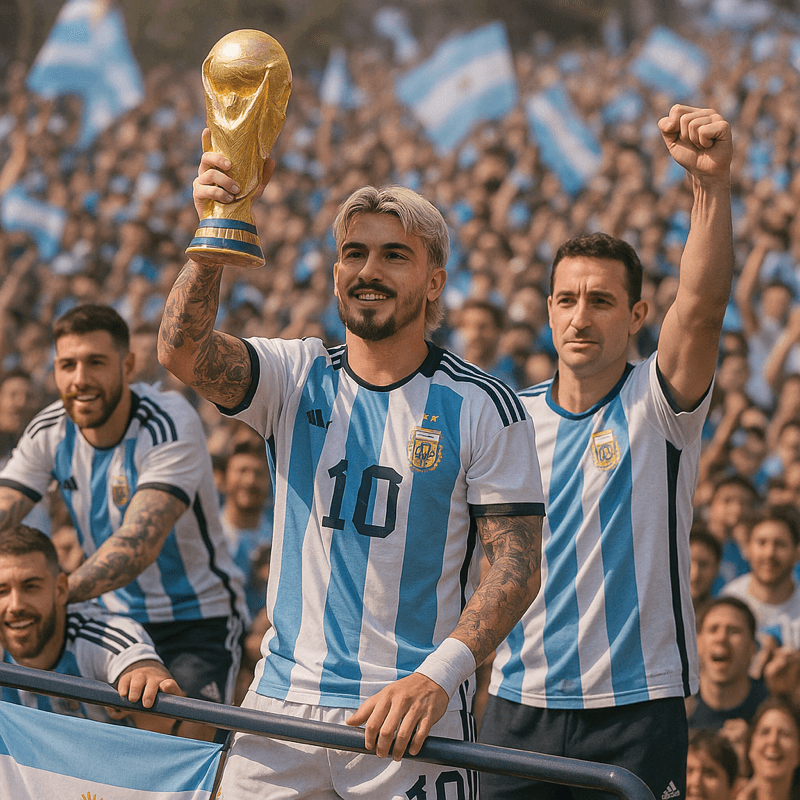 Não pode faltar aquela fotinha com a taça do mundo. @fifawolrdcup @afaseleccion @lionelscaloni