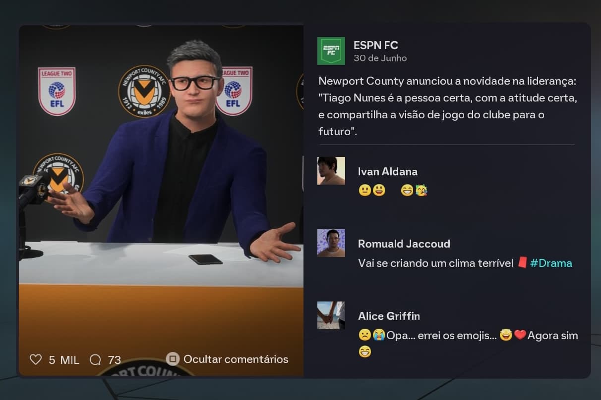 O desafio agora é na Europa, assumindo um grande desafio e tentar salvar o clube do rebaixamento e da falência.👊