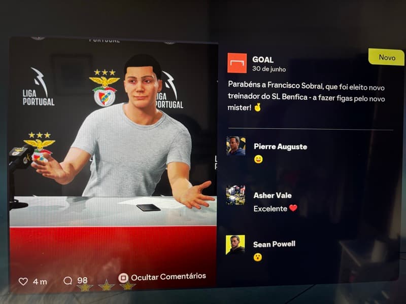 Muito grato pela oportunidade dada. Que seja uma grande época cheia de títulos. Força Benfica❤️🤍