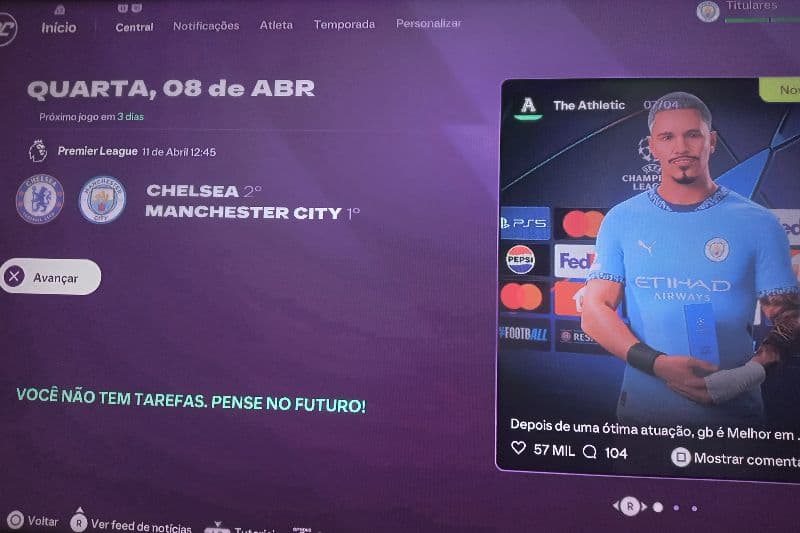 "Dia de clássico! Prontos para dar tudo contra o Chelsea. 💪 #PremierLeague"