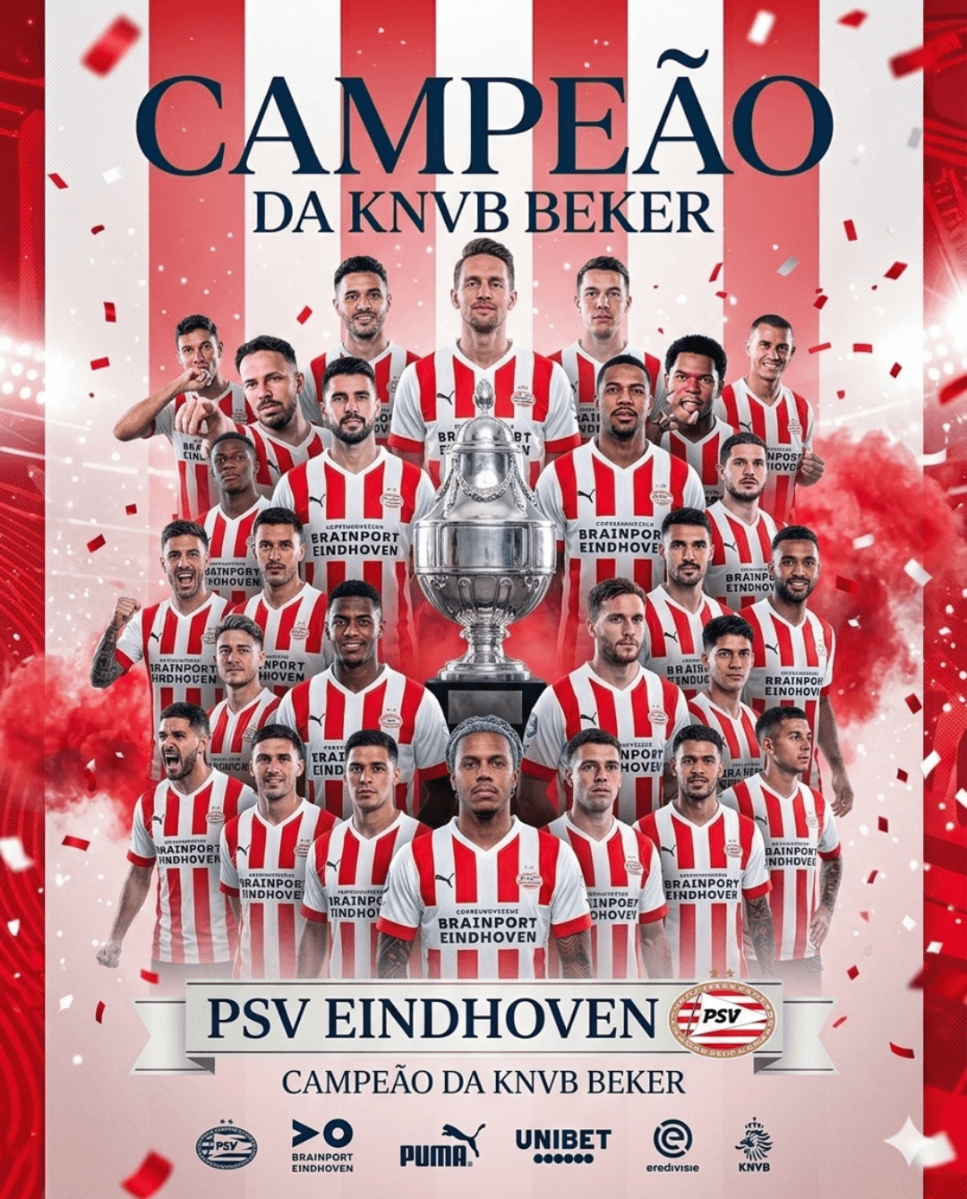 ACABOUUUU!! 🏆🔥🔴⚪ O PSV Eindhoven é CAMPEÃO da KNVB Beker! Noite inesquecível, de luta, entrega e muita emoção. Mais um troféu para a n…