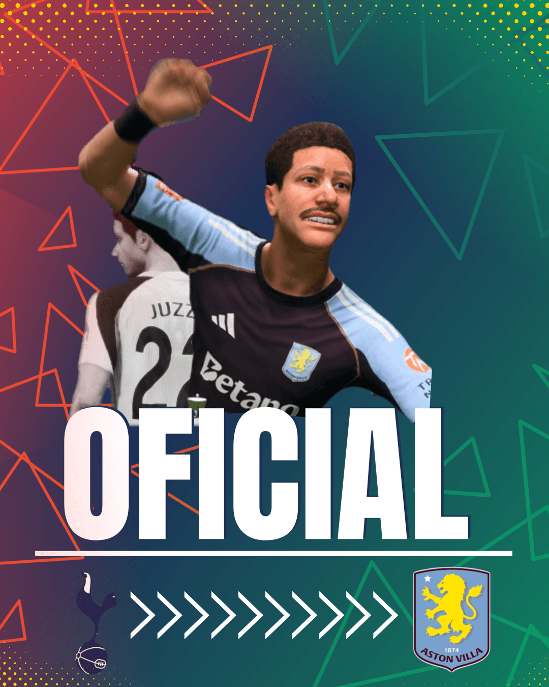 BOMBA! 💣 Juzze é oficialmente o novo jogador do Aston Villa, o clube inglês pagou por 25 milhões o jogador do Tottenham que estava empre…