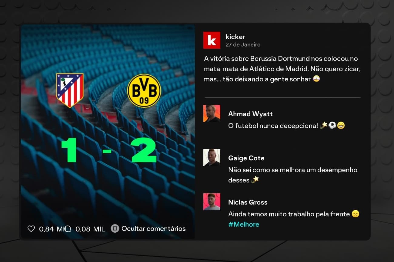 Classificados pro mata-mata da Champions League