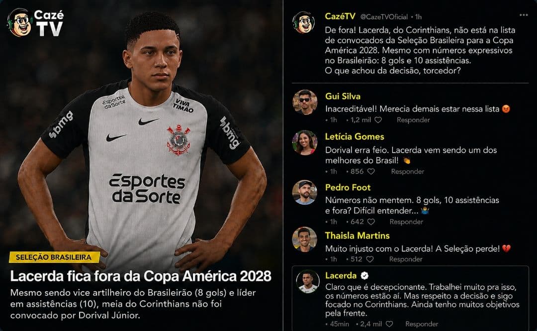 Queria muito ser convocado e disputar a copa América, porém o Ancelotti sabe o que faz.😕
