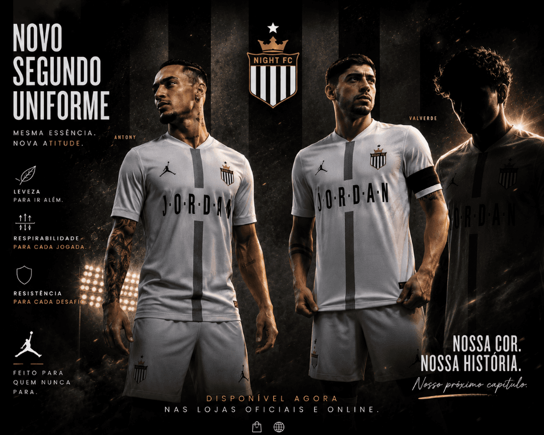 Pronto pra jogo! Lançamento do nosso segundo uniforme pra temporada 25/26 !⚽️🔥⚪️ Nike e Jordan caprichou pra nos! ⚪️👀🔥⚪️