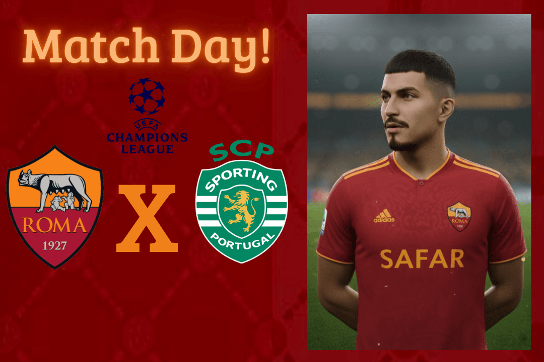 Jogo importante na Champions!! Queremos avançar na Liga dos campeões e não importa qual for a barreira! Forza, Roma!🐺♥️💛