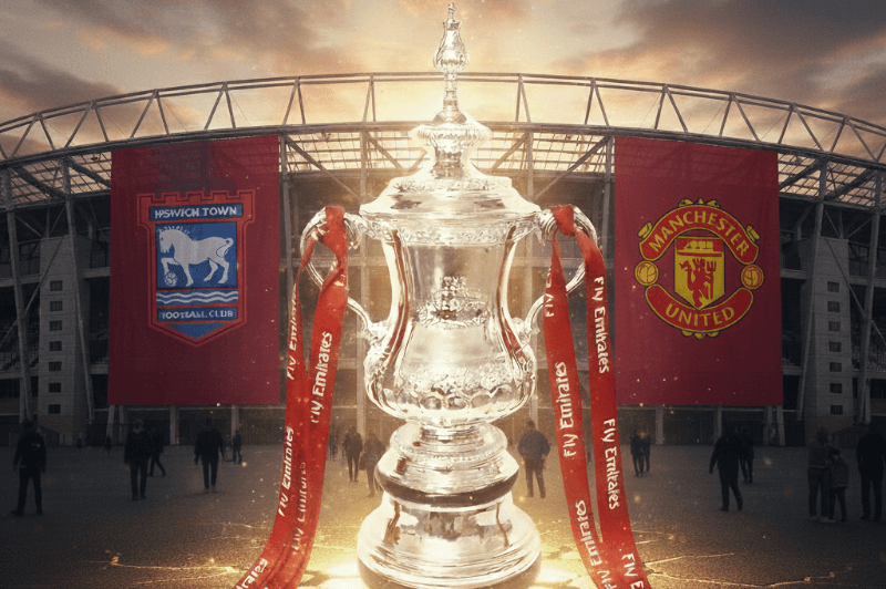 O Manchester United venceu o Liverpool e enfrentará o {@}[Ipswich Town](68e2b8b253b933facf635899) na final da FA Cup. Após o Ipswich supe…