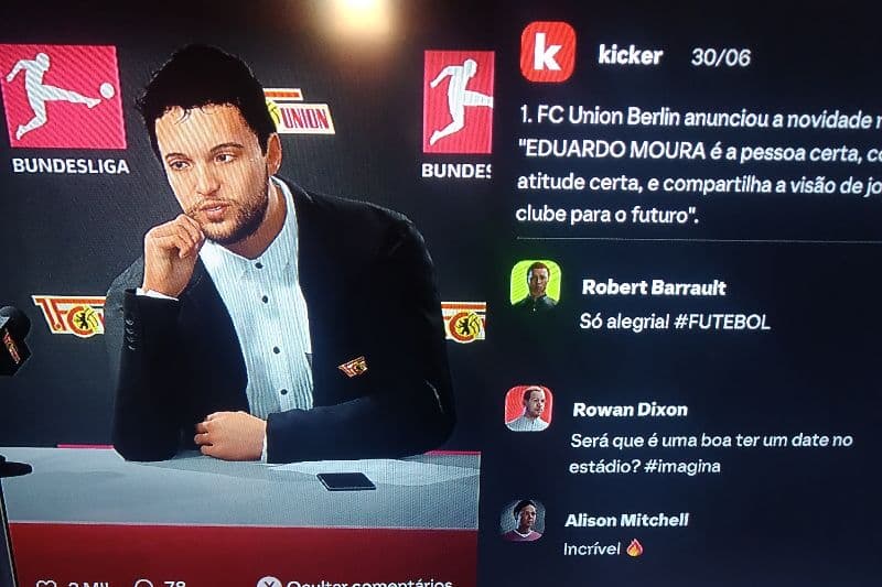 Eduardo, e anúncio como novidade, e uma aposta feito pelo o clube union Berlin em busca da gloria do time novamente 😁