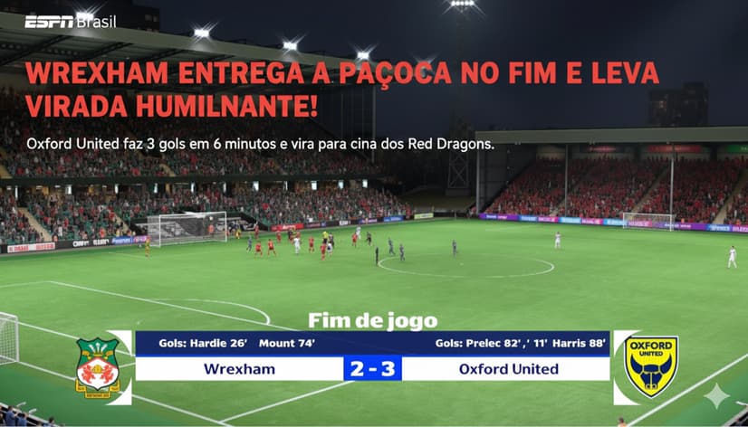 Inacreditável! 🤬 A zaga foi uma piada! Como permitimos DOIS gols bobos nos minutos finais?! Falta de foco e disciplina! Isso não é Wrexh…