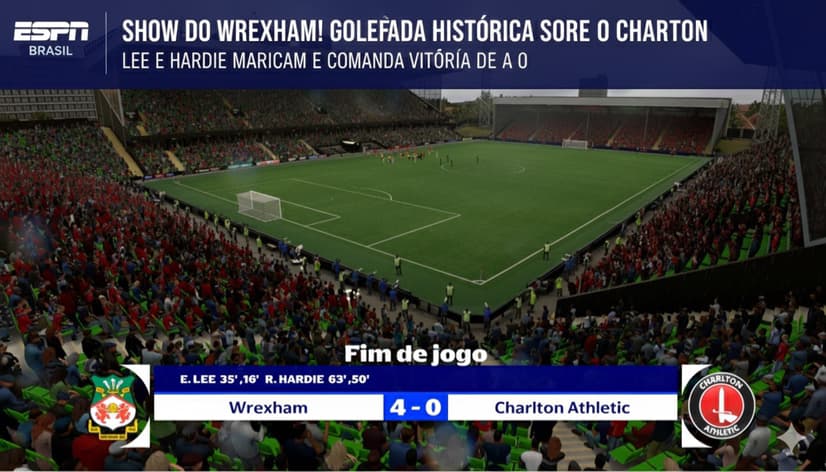 Que exibição! 4 a 0 contra o Charlton Athletic é um resultado fenomenal. O time foi impecável, da defesa ao ataque. Lee e Hardie foram br…