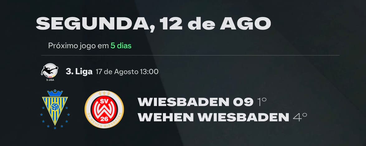 Tem CLÁSSICO na 3. Fußball-Liga! Wiesbaden 09 vs Wehen Wiesbaden Jogo fora de casa pela 3ª rodada!